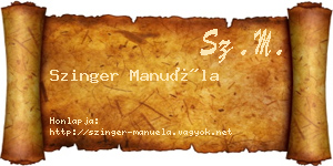 Szinger Manuéla névjegykártya